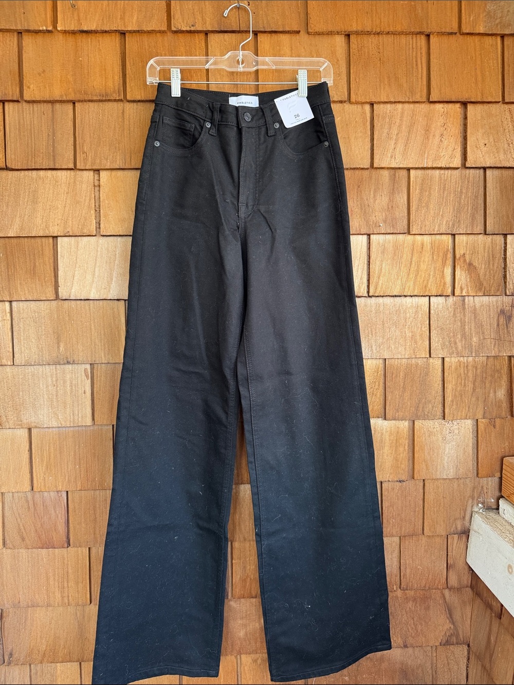 Fabletics Black Relaxed Wide-Leg Jeans